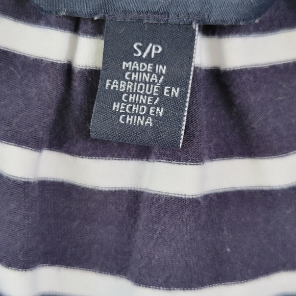 TOMMY HILFIGER Women's Cap Sleeve Cotton Striped Nautical Coastal Top Sz S Blue - Picture 8 of 9